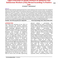 Legal Protection Of Health Workers In Indonesia And Indonesian Workers (Tki) Abroad According To Positive Law.pdf