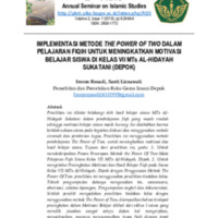 IMPLEMENTASI METODE THE POWER OF TWO DALAM PELAJARAN FIQIH UNTUK MENINGKATKAN MOTIVASI BELAJAR SISWA DI KELAS VII MTs AL-HIDAYAH SUKATANI (DEPOK).pdf