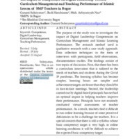 The Impact of Competence on Digital Leadership Toward Curriculum Management and Teaching Performance of Islamic Lesson of SMP Teachers in Bogor.pdf