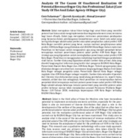 Analysis Of The Causes Of Unachieved Realization Of Potential Revenue Bogor City Asn Professional Zakat (Case Study Of The Amil Zakat Agency Of Bogor City).pdf
