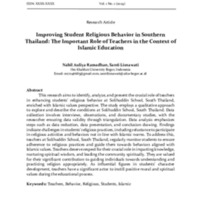 Improving Student Religious Behavior in Southern Thailand The Important Role of Teachers in the Context of Islamic Education.pdf