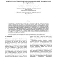 The Enhancement of Students’ Mathematics Critical Thinking Ability Through Videoscribe Learning Multimedia.pdf