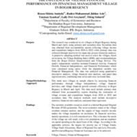 THE INFLUENCE OF VILLAGE FINANCIAL PERFORMANCE ON FINANCIAL MANAGEMENT VILLAGE IN BOGOR REGENCY.pdf
