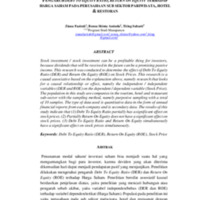 Pengaruh Debt to Equity Ratio, Return on Equity Terhadap Harga Saham Pada Perusahaan Sub Sektor Pariwisata, Hotel & Restoran.pdf