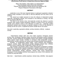 Effect Of Leadership, Organizational Behavior And Motivation Working of The Effectiveness Performance In Department Revenue Regional Bogor.pdf