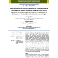 Penerapan Metode Uswah (Keteladanan) dalam Pendidikan Anak Yatim di Pondok Pesantren Uwais Al-Qorni Bogor Application of the Uswah (Exemplary) Method in the Education of ….pdf