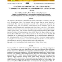 ANALISA VALUASI HARGA WAJAR SAHAM SECARA FUNDAMENTAL MENGGUNAKAN PENDEKATAN PRICE EARNING RATIO.pdf