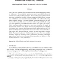 The role of Islamic rural bank in financing the SMEs Customer perspective analysis (case study of Amanah Ummah bank in Bogor City, Indonesia).pdf