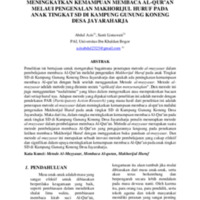 Penerapan Metode Al-Muyasar Dalam Meningkatkan Kemampuan Membaca Al-Qur’an Melaui Pengenalan Makhorijul Huruf Pada Anak Tingkat Sd Di Kampung Gunung Koneng Desa Jayaraharja.pdf