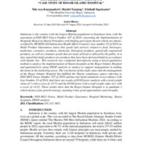 ANALYSIS OF THE IMPLEMENTATION OF SHARIA HOSPITAL IN BOGOR CITY BASED ON DSN MUI LAW AND FATWA “CASE STUDY OF BOGOR ISLAMIC HOSPITAL”.pdf