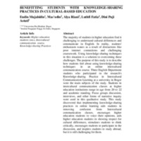 BENEFITTING STUDENTS WITH KNOWLEDGE-SHARING PRACTICES IN CULTURAL-BASED EDUCATION.pdf