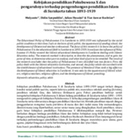 Kebijakan pendidikan Pakubuwana X dan pengaruhnya terhadap pengembangan pendidikan Islam di Surakarta tahun 1893-1939.pdf