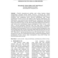 UPAYA MENINGKATKAN SIKAP POSITIF BELAJAR DAN KREATIVITAS ANAK USIA DINI MELALUI PEMBELAJARAN PROBLEM SOLVING DI RA AL ISRO BOGOR.pdf