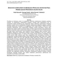 Efektivitas Implementasi Kebijakan Penilaian Autentik pada Pembelajaran Pendidikan Agama Islam.pdf
