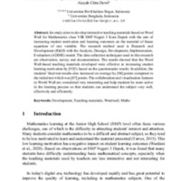 Development of Teaching Materials on Mathematics Using Word wall in SMP Negeri 3 Depok City.pdf