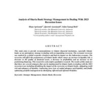Analysis of Sharia Bank Strategy Management in Dealing with 2023 Recession Issues.pdf