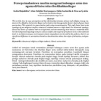 Persepsi mahasiswa muslim mengenai hubungan sains dan agama di Universitas Ibn Khaldun Bogor.pdf