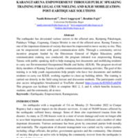 KARANGTARUNA EMPOWERMENT THROUGH PUBLIC SPEAKING TRAINING FOR LEGAL COUNSELING AND K3LH MOBILIZATION POST-EARTHQUAKE SOLUTIONS.pdf