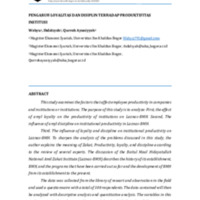 PENGARUH LOYALITAS DAN DISIPLIN TERHADAP PRODUKTIFITAS INSTITUSI.pdf