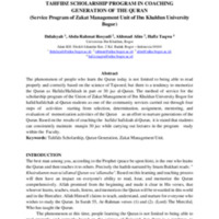 TAHFIDZ SCHOLARSHIP PROGRAM IN COACHING GENERATION OF THE QURAN (Service Program of Zakat Management Unit of Ibn Khaldun University Bogor).pdf