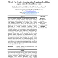 Metode Fun Creative Learning dalam Pengajaran Pendidikan Agama Islam di Sekolah Dasar Islam.pdf