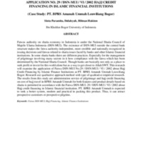 ANALYSIS OF THE FATWA MECHANISM OF DSN-MUI APPLICATION NO. 29DSN-MUIVI2002 HAJJ CREDIT FINANCING IN ISLAMIC FINANCIAL INSTITUTIONS (Case Study PT. BPRS Amanah Ummah.pdf