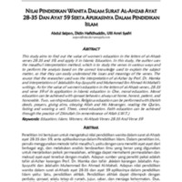 Nilai Pendidikan Wanita Dalam Surat Al-Ahzab Ayat 28-35 Dan Ayat 59 Serta Aplikasinya Dalam Pendidikan Islam.pdf