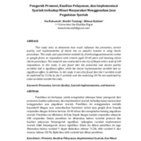 Pengaruh Promosi, Kualitas pelayanan, dan implementasi syariah terhadap minat masyarakat menggunakan jasa pegadaian syariah.pdf