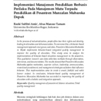 Implementasi Manajemen Pendidikan Berbasis Perilaku Pada Manajemen Mutu Terpadu Pendidikan di Pesantren Munzalan Mubaroka Depok.pdf