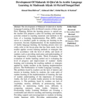 Development Of Maharah Al-Qira’ah In Arabic Language Learning At Madrasah Aliyah Al-Ma'arif Sungai Duri.pdf