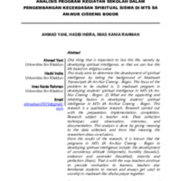 Analisis Program Kegiatan Sekolah Dalam Pengembangan Kecerdasan Spiritual Siswa di MTs SA An-Nur Ciseeng Bogor.pdf