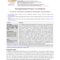 The implementation of Waqf as ‘Urf in Indonesia.pdf