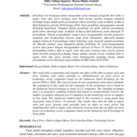 Analisis pengaruh DER dan PER terhadap harga saham perusahaan sektor teknologi yang terdaftar di BEI.pdf
