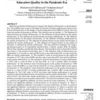 Determination of Teacher Performance in Improving Education Quality in the Pandemic Era.pdf