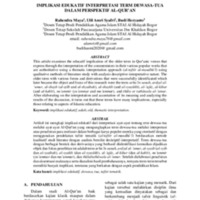 EDUCATIF IMPLICATIONS OF THE INTERPRETATION OF OLDER TERMIN THE QURâ€™ AN PERSPECTIVE.pdf