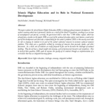 Islamic Higher Education and its Role in National Economic Development.pdf