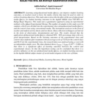 Pengaruh Media Edukasi Quizizz terhadap Hasil Belajar Siswa pada Mata Pelajaran Aqidah Akhlak Kelas VIII MTs Ar-Rofiqy Kabupaten Bogor.pdf