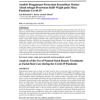 Analisis Penggunaan Perawatan Kecantikan Masker Alami sebagai Perawatan Kulit Wajah pada Masa Pandemic Covid-19.pdf