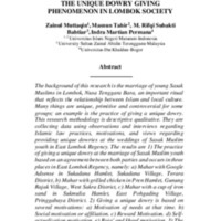 Sasak Muslim Youth Marriage The Unique Dowry Giving Phenomenon in Lombok Society.pdf