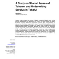 A Study on Shariah Issues of Tabarru’and Underwriting Surplus in Takaful.pdf