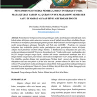 PENGEMBANGAN MEDIA PEMBELAJARAN INTERAKTIF PADA MATA KULIAH TAHSIN AL-QURAN UNTUK MAHASISWI SEMESTER SATU DI MAHAD AISYAH BINTI ABU BAKAR BOGOR.pdf