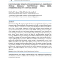 PERAN FINANCIAL TECHNOLOGY PADA PEMBIAYAAN PEER TO PEER SYARIAH TERHADAP PERTUMBUHAN USAHA KECIL PENDEKATAN ANALYTIC NETWORK PROCESS.pdf
