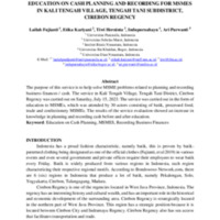 EDUCATION ON CASH PLANNING AND RECORDING FOR MSMES IN KALI TENGAH VILLAGE, TENGAH TANI SUBDISTRICT, CIREBON REGENCY.pdf