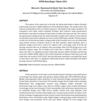 Hubungan Kedisiplinan Siswa dengan Hasil Belajar Akidah Akhlak di MTSN Kota Bogor Tahun 2023.pdf