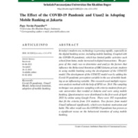 The effect of the covid-19 pandemic and UTAUT2 in adopting mobile banking at Jakarta.pdf