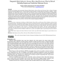 Pengaruh Halal Lifestyle, Korean Wave dan Electronic Word of Mouth Terhadap Keputusan Pembelian Makanan Korea.pdf