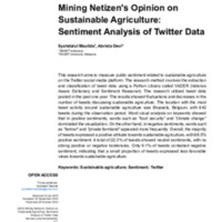 Mining Netizen's Opinion on Sustainable Agriculture Sentiment Analysis of Twitter Data.pdf