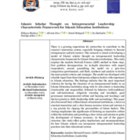 Islamic scholar thought on intrapreneurial leadership characteristic framework for Islamic education institutions.pdf
