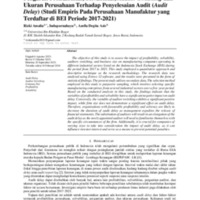 Pengaruh Profitabilitas, Solvabilitas, Auditor Switching, dan Ukuran Perusahaan Terhadap Penyelesaian Audit (Audit Delay)(Studi Empiris Pada Perusahaan Manufaktur yang ….pdf