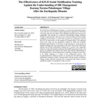 The Effectiveness of K3LH Social Mobilization Training Against the Understanding of HR Management Karang Taruna Pakalongan Village After the Earthquake Disaster.pdf